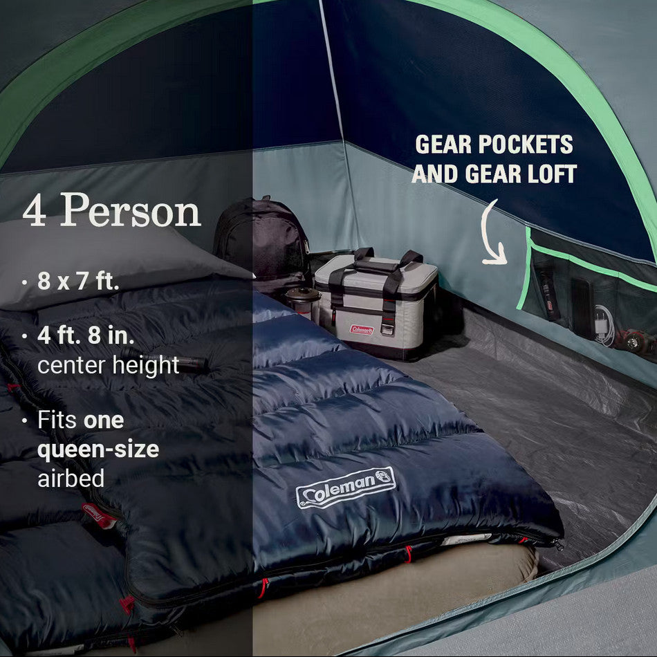 Coleman Skydome 4-Person Camping Tent with LED Lighting