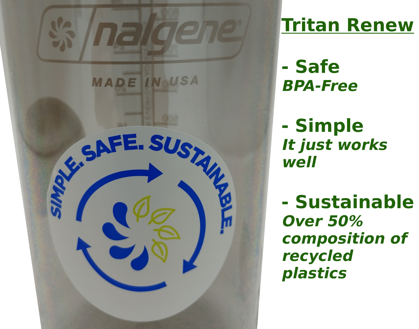 Nalgene 1l Water Bottles - Wide Mouth - 32oz - Made in USA - Sustain Tritan