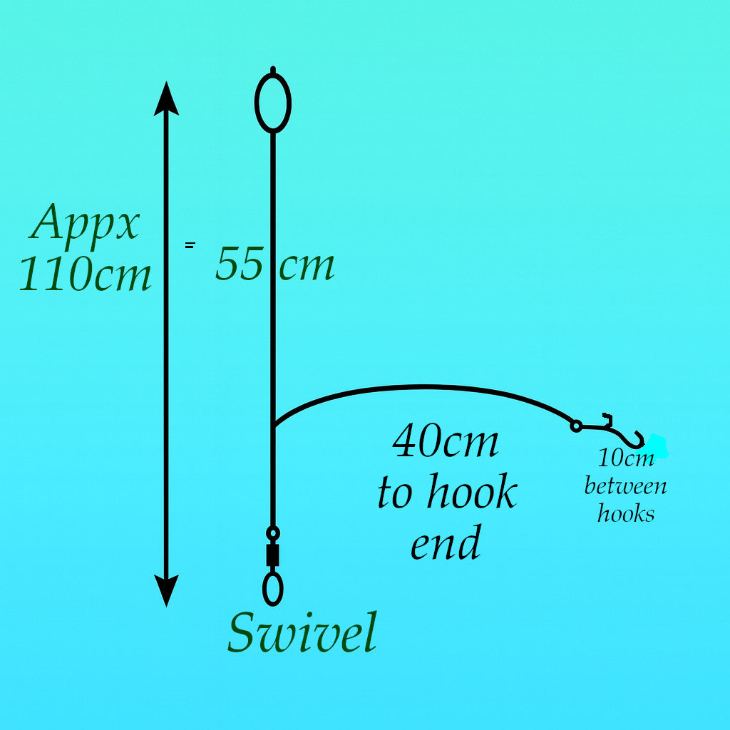 Tenggiri Pennal Rig Double Hook 8/0 Spanish Mackerel 100lb Leader Line