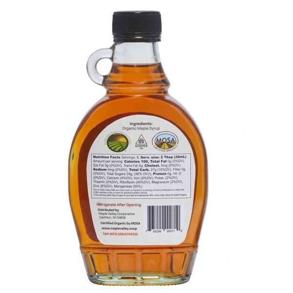 Maple Valley Organic Maple Syrup - Grade A - Amber & Dark - Made in USA - 354ml