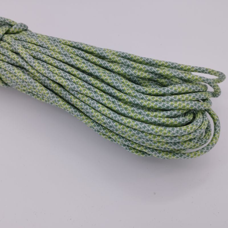550 Paracord 100ft (30m) Yellow and Green Patterns - 4mm - 7 strand - SG Stock