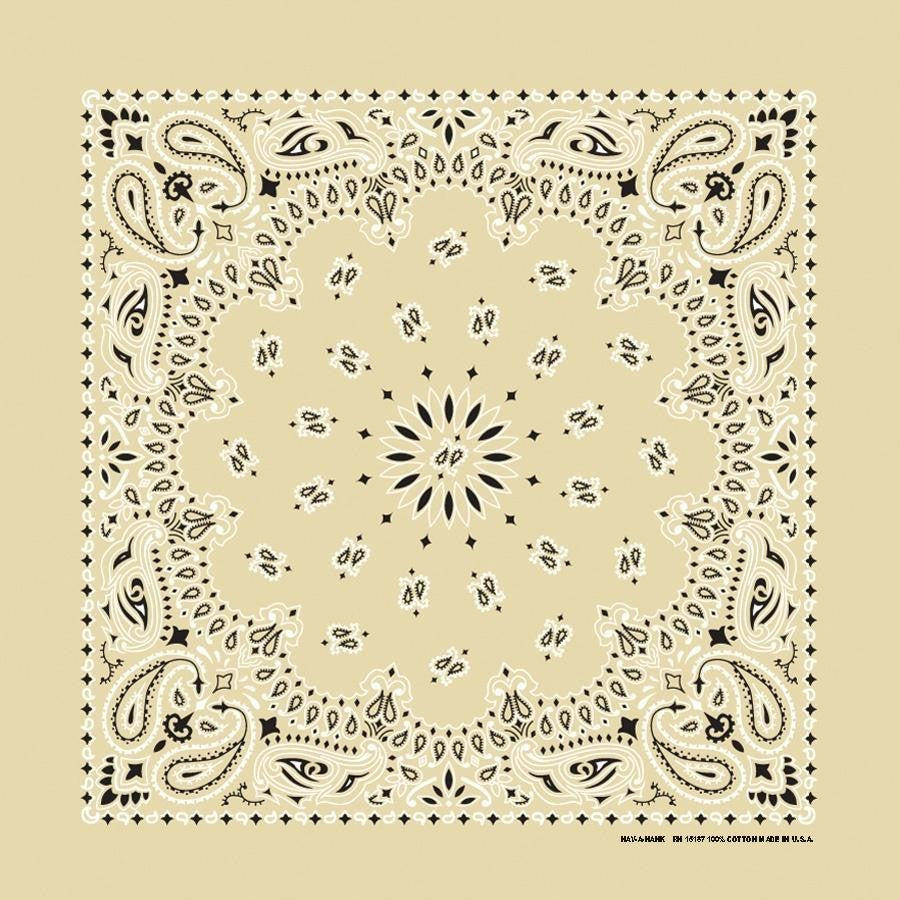 The Bandana Co USA-Made Bandanas 56x56cm 100% Cotton - Traditional Paisley 22x22 inches