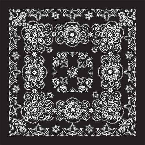 The Bandana Co. Oversized Bandanas - 100% Cotton - Texas Paisley - Black and Navy
