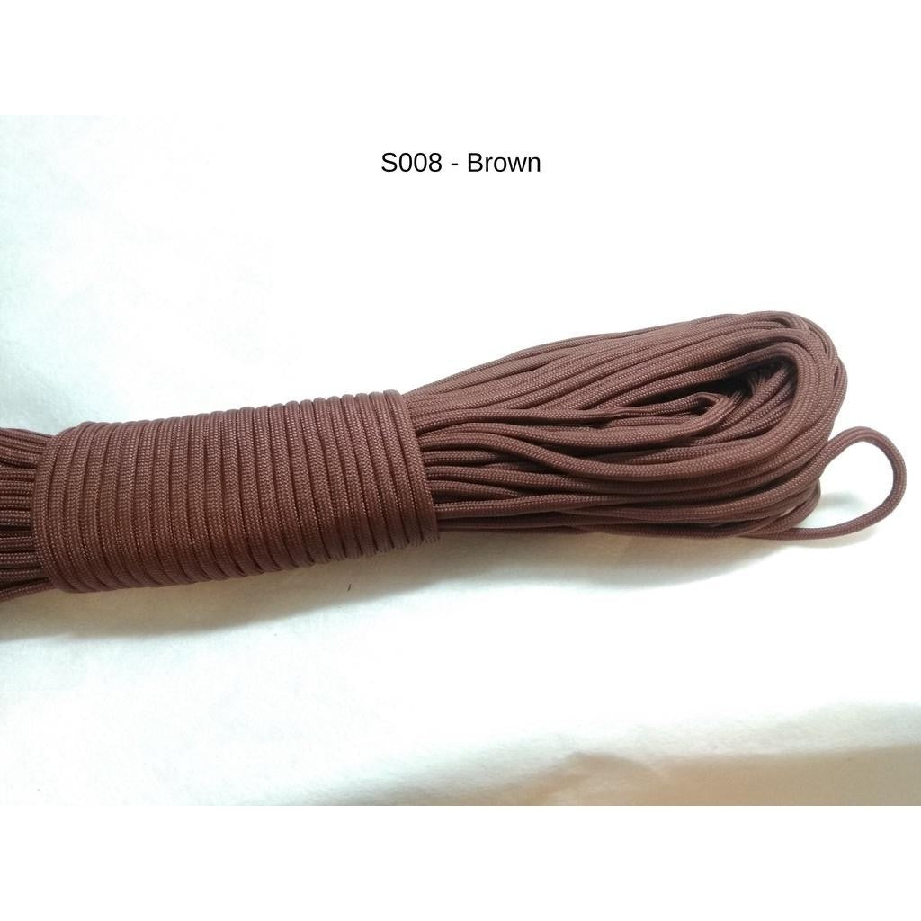 550 Paracord 100ft (30m) Solid Colours - Blues, Greens, Oranges, Yellows, Reds, Pinks, Purple, Black, White, Tacticals