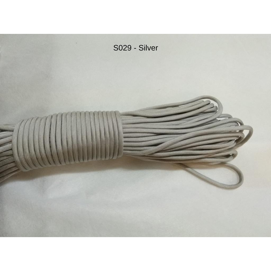 550 Paracord 100ft (30m) Solid Colours - Blues, Greens, Oranges, Yellows, Reds, Pinks, Purple, Black, White, Tacticals
