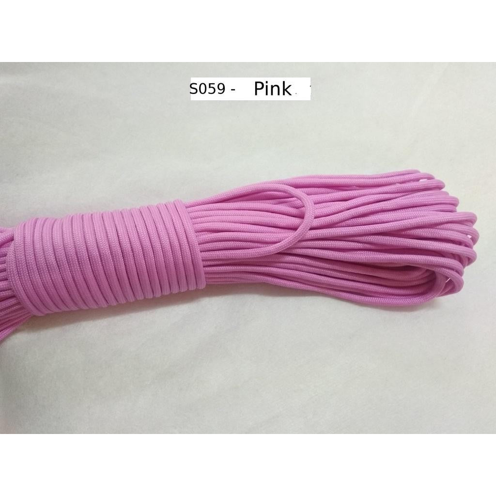 550 Paracord 100ft (30m) Solid Colours - Blues, Greens, Oranges, Yellows, Reds, Pinks, Purple, Black, White, Tacticals