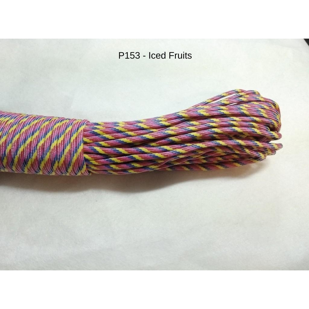 550 Paracord 100ft Patterns - Blues, Grays & Multi-Colour (Rainbows) - 4mm - 7 strand - China Cord - SG Stock