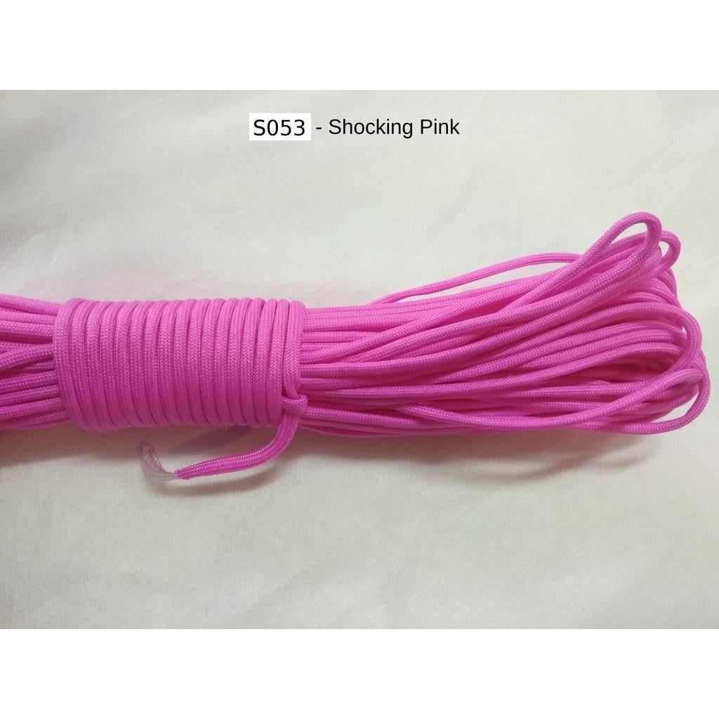 550 Paracord 100ft (30m) Solid Colours - Blues, Greens, Oranges, Yellows, Reds, Pinks, Purple, Black, White, Tacticals