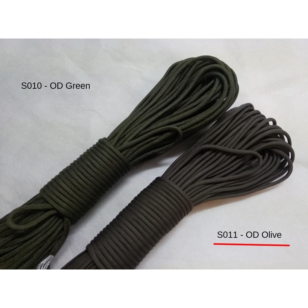 550 Paracord 100ft (30m) Solid Colours - Blues, Greens, Oranges, Yellows, Reds, Pinks, Purple, Black, White, Tacticals