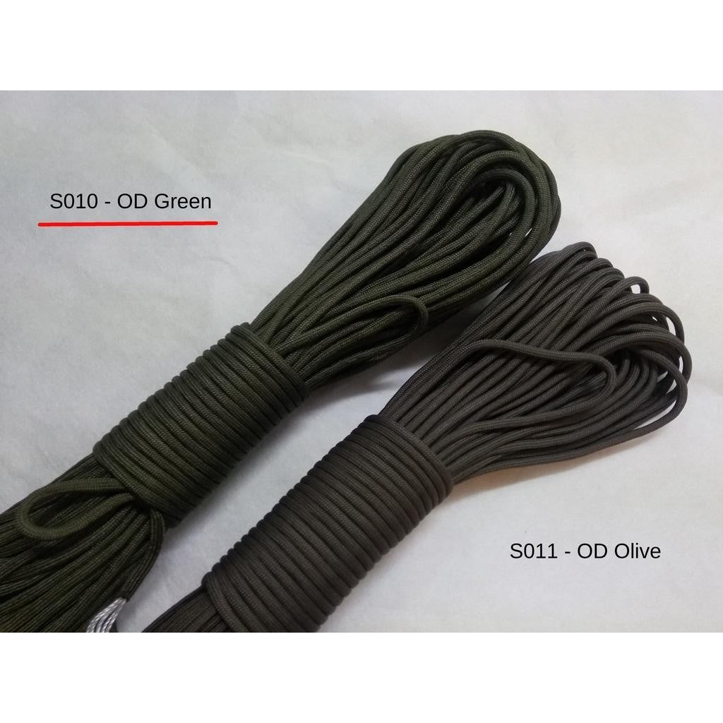 550 Paracord 100ft (30m) Solid Colours - Blues, Greens, Oranges, Yellows, Reds, Pinks, Purple, Black, White, Tacticals
