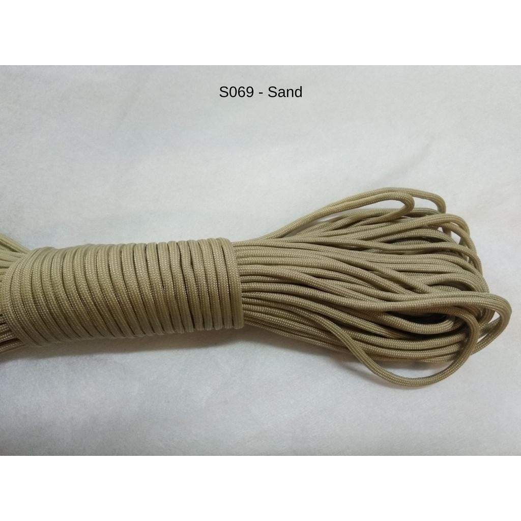 550 Paracord 100ft (30m) Solid Colours - Blues, Greens, Oranges, Yellows, Reds, Pinks, Purple, Black, White, Tacticals