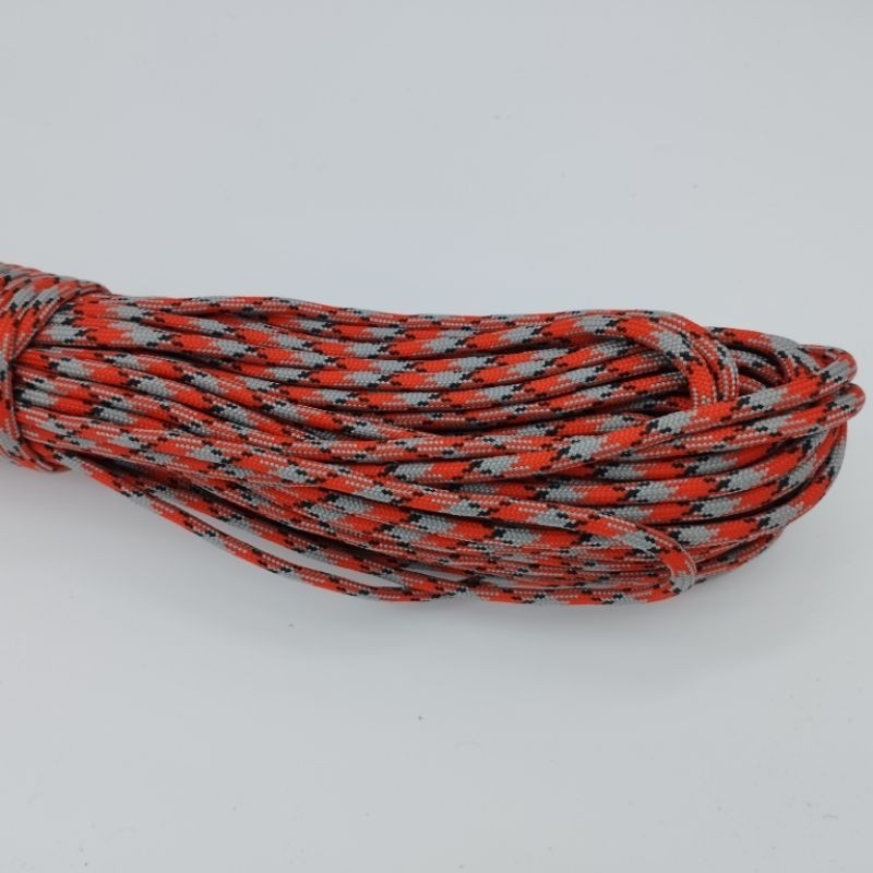 550 Paracord 100ft Patterns - Red & Orange - 4mm - 7 strand - China Cord - SG Stock - String