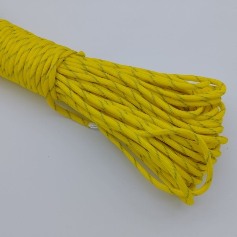 550 Paracord 100ft (30m) Yellow and Green Patterns - 4mm - 7 strand - SG Stock