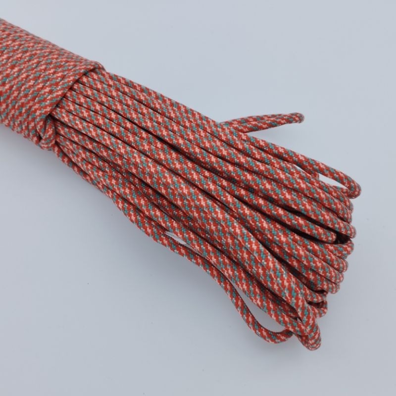 550 Paracord 100ft Patterns - Red & Orange - 4mm - 7 strand - China Cord - SG Stock - String