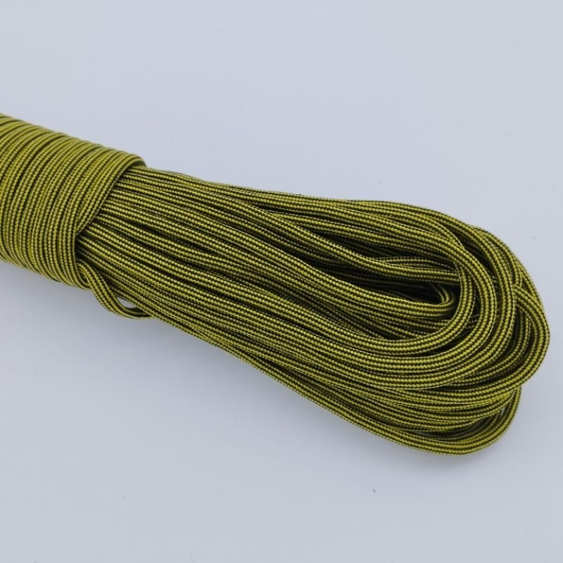 550 Paracord 100ft (30m) Yellow and Green Patterns - 4mm - 7 strand - SG Stock