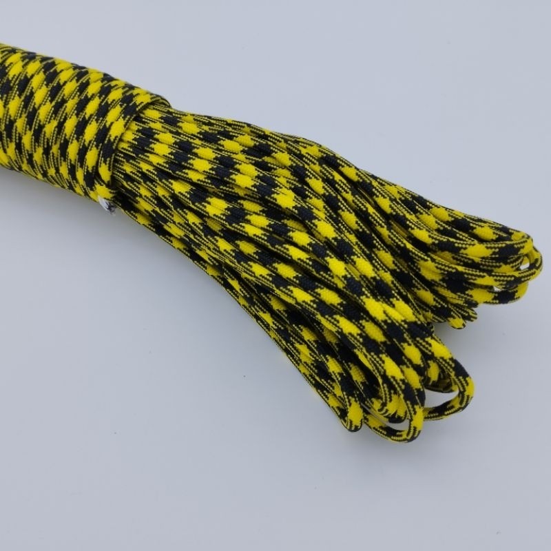 550 Paracord 100ft (30m) Yellow and Green Patterns - 4mm - 7 strand - SG Stock