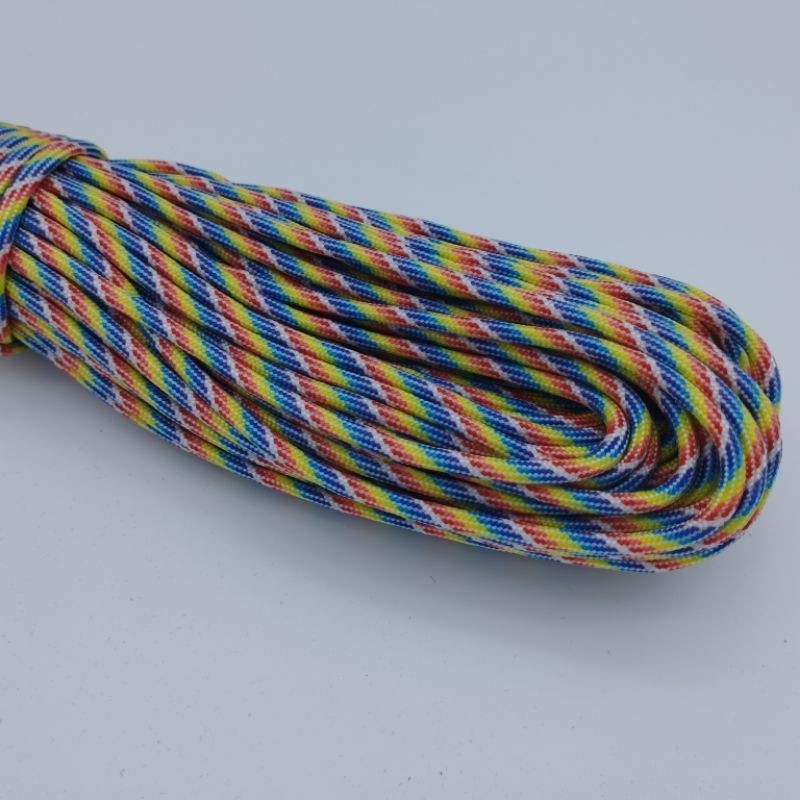 550 Paracord 100ft Patterns - Blues, Grays & Multi-Colour (Rainbows) - 4mm - 7 strand - China Cord - SG Stock