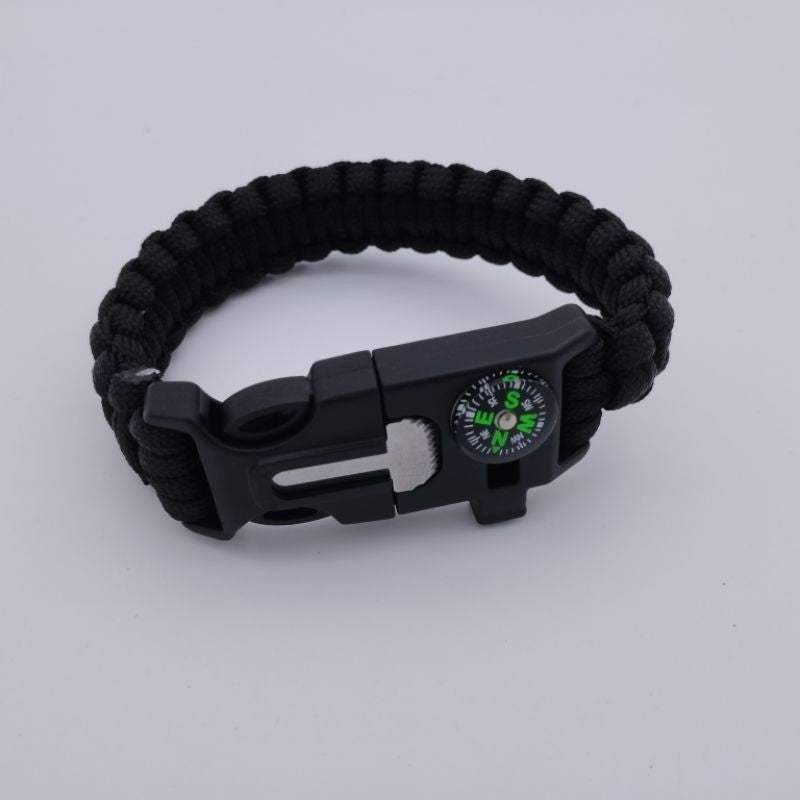 Paracord Bracelet with Survival Buckle 10inches / 25.5cm - Compass, Fire Starter, Whistle
