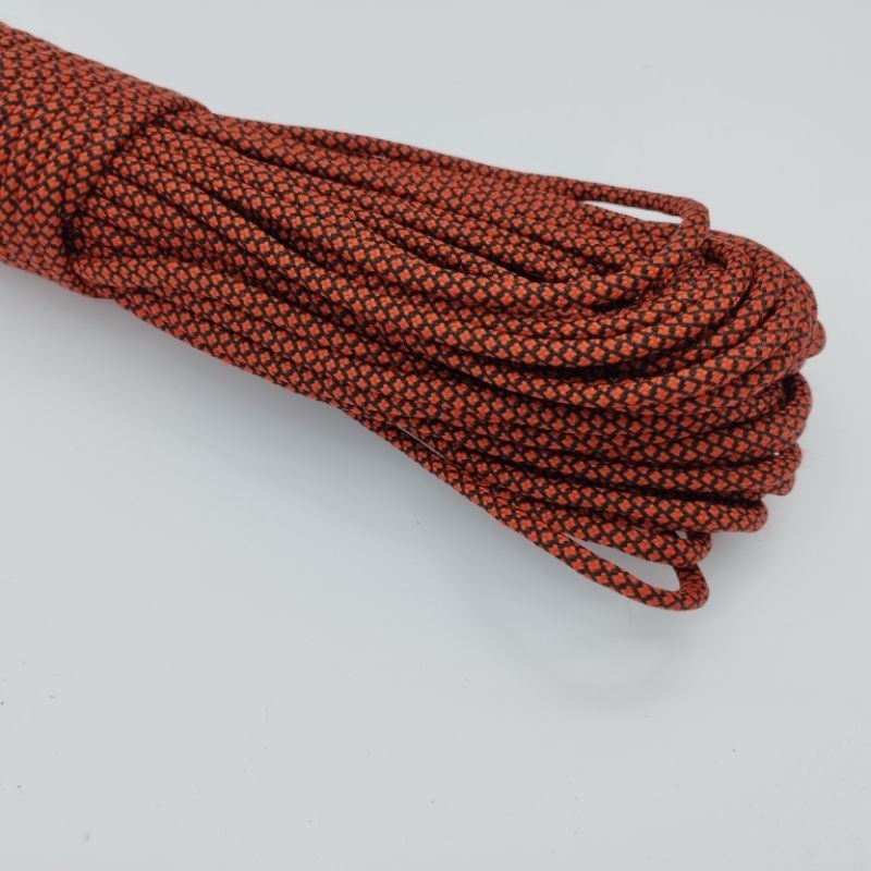 550 Paracord 100ft Patterns - Red & Orange - 4mm - 7 strand - China Cord - SG Stock - String