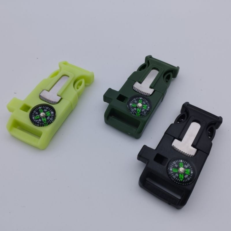 Paracord Survival Buckle - Whistle, Compass, Fire Starter