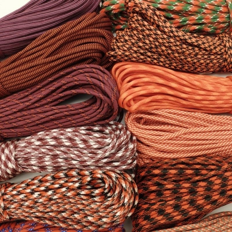 550 Paracord 100ft Patterns - Red & Orange - 4mm - 7 strand - China Cord - SG Stock - String