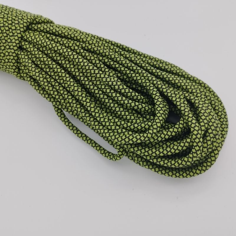550 Paracord 100ft (30m) Yellow and Green Patterns - 4mm - 7 strand - SG Stock