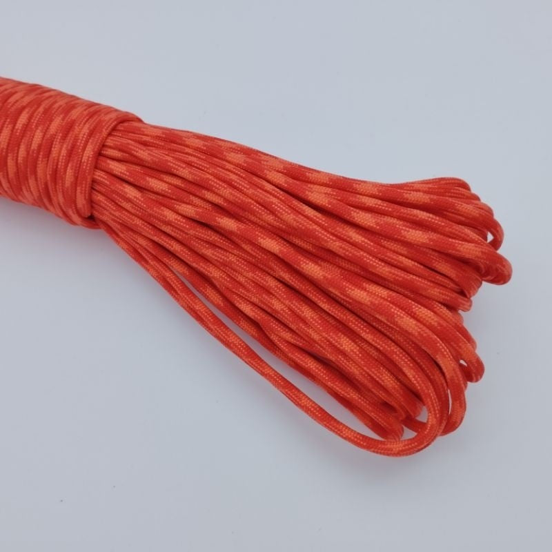 550 Paracord 100ft Patterns - Red & Orange - 4mm - 7 strand - China Cord - SG Stock - String