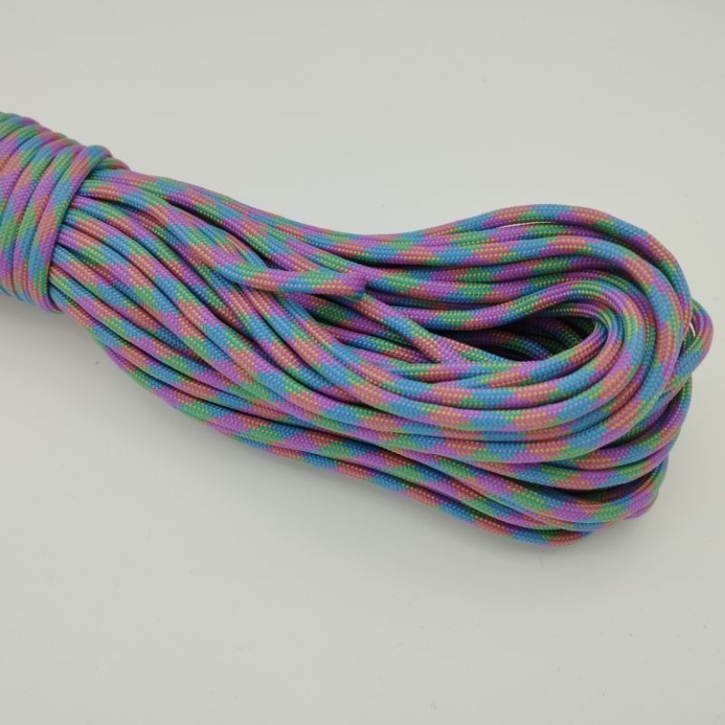 550 Paracord 100ft Patterns - Blues, Grays & Multi-Colour (Rainbows) - 4mm - 7 strand - China Cord - SG Stock