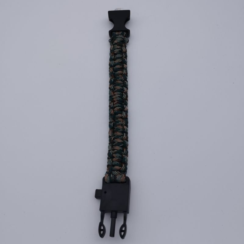 Paracord Bracelet with Survival Buckle 10inches / 25.5cm - Compass, Fire Starter, Whistle