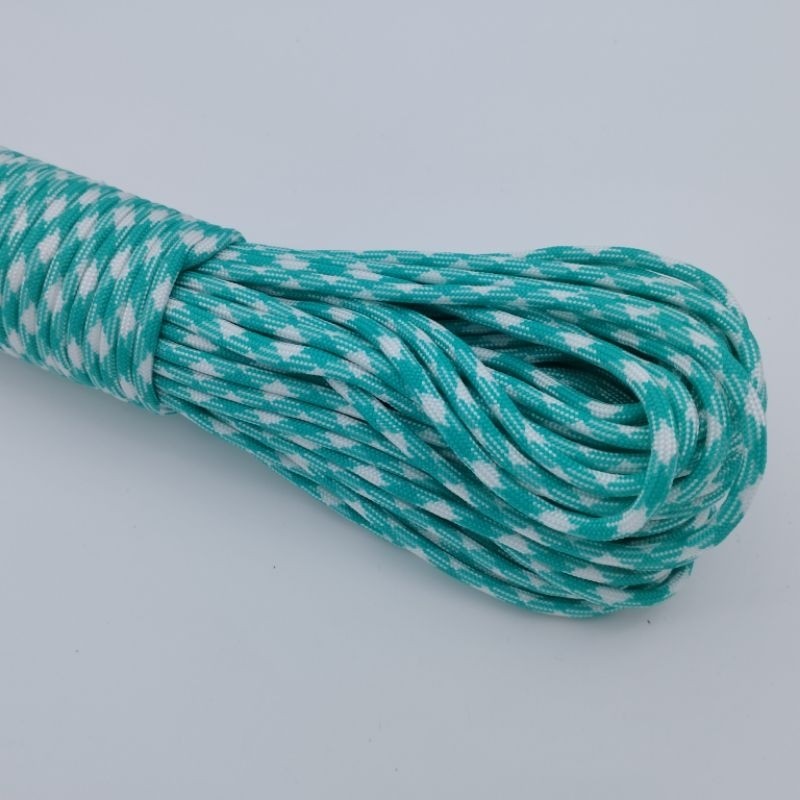 550 Paracord 100ft (30m) Yellow and Green Patterns - 4mm - 7 strand - SG Stock