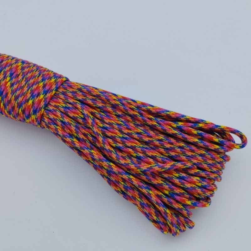 550 Paracord 100ft Patterns - Blues, Grays & Multi-Colour (Rainbows) - 4mm - 7 strand - China Cord - SG Stock