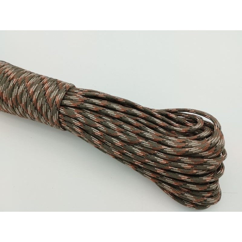 550 Paracord 100ft (30m) Camo Colours, Brown and Black Patterns - Camouflage - Tactical - 4mm - 7 strand - SG Stock