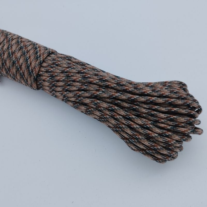 550 Paracord 100ft (30m) Camo Colours, Brown and Black Patterns - Camouflage - Tactical - 4mm - 7 strand - SG Stock