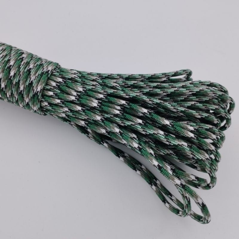 550 Paracord 100ft (30m) Yellow and Green Patterns - 4mm - 7 strand - SG Stock