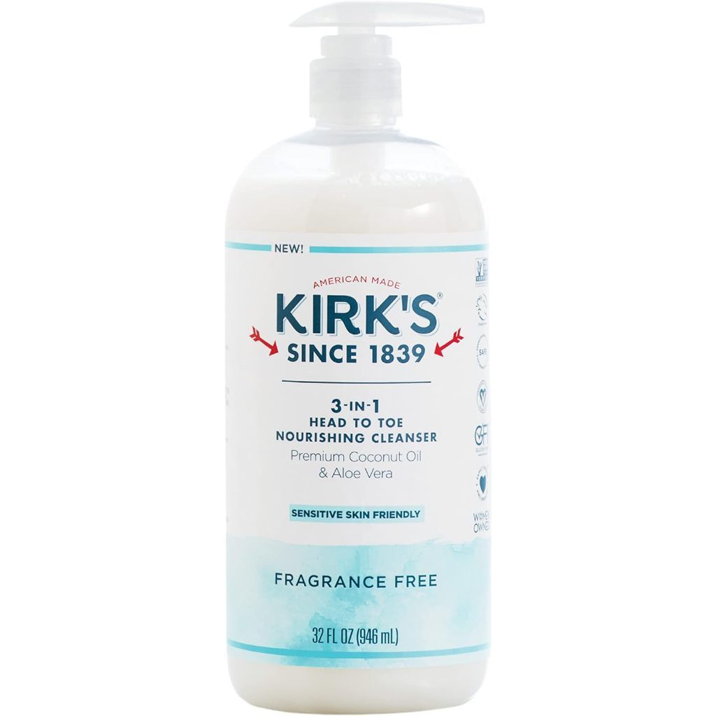 Kirk's 3-in-1 Castile Liquid Soap - Mint & Eucalyptus - Fragrence Free - Fresh Scent