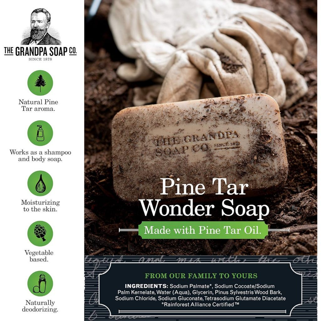 Grandpa Soap Co. Pine Tar Bar Soap - Various Sizes