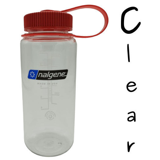 Nalgene 500ml Wide Mouth Water Bottles - 16oz - Tritan Sustain (Markings to 400ml, 500ml Volume to brim) WM
