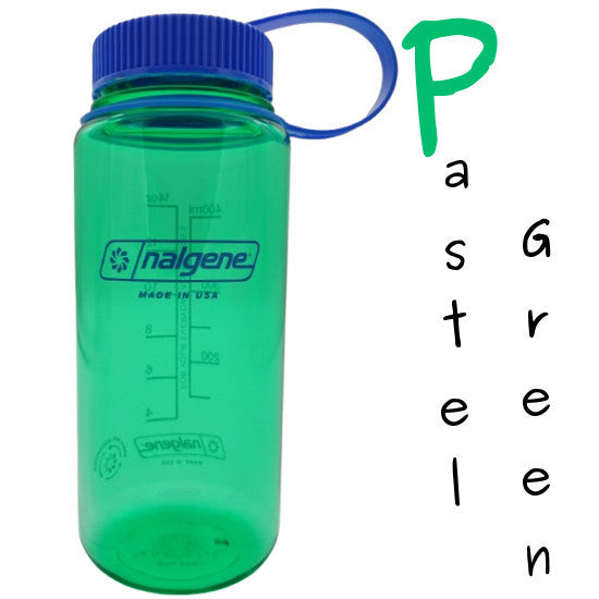 Nalgene 500ml Wide Mouth Water Bottles - 16oz - Tritan Sustain (Markings to 400ml, 500ml Volume to brim) WM