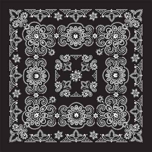 The Bandana Co. Oversized Bandanas - 100% Cotton - Texas Paisley - Black and Navy