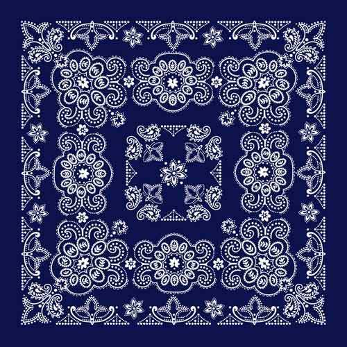 The Bandana Co. Oversized Bandanas - 100% Cotton - Texas Paisley - Black and Navy