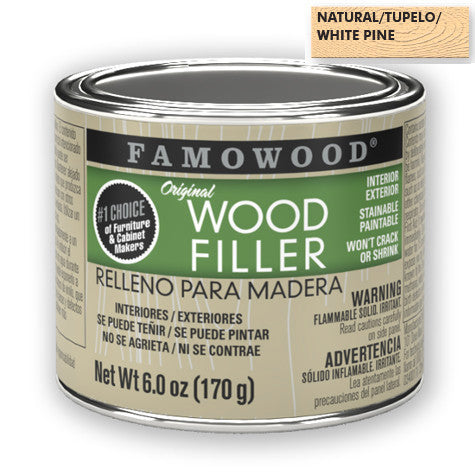 FAMOWOOD Wood Filler - Made in USA - Wood Putty - Full Range of Colours from White to Walnut