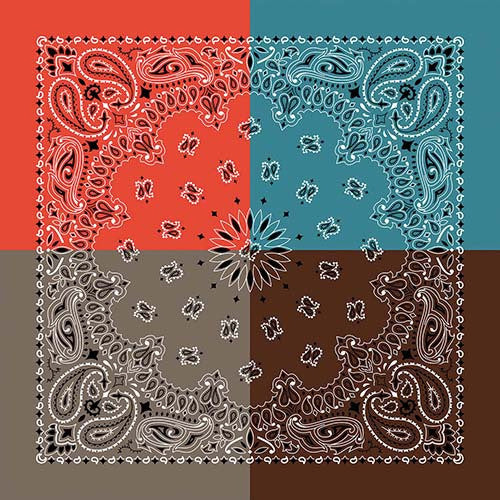 The Bandana Co USA-Made Bandanas 56x56cm 100% Cotton - Traditional Paisley 22x22 inches