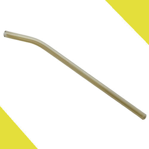 Glass Straw 20cm Borosilicate - Reusable, Colourful, Safe - Bent Elbow Design - Brush & Pouch