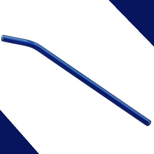 Glass Straw 20cm Borosilicate - Reusable, Colourful, Safe - Bent Elbow Design - Brush & Pouch