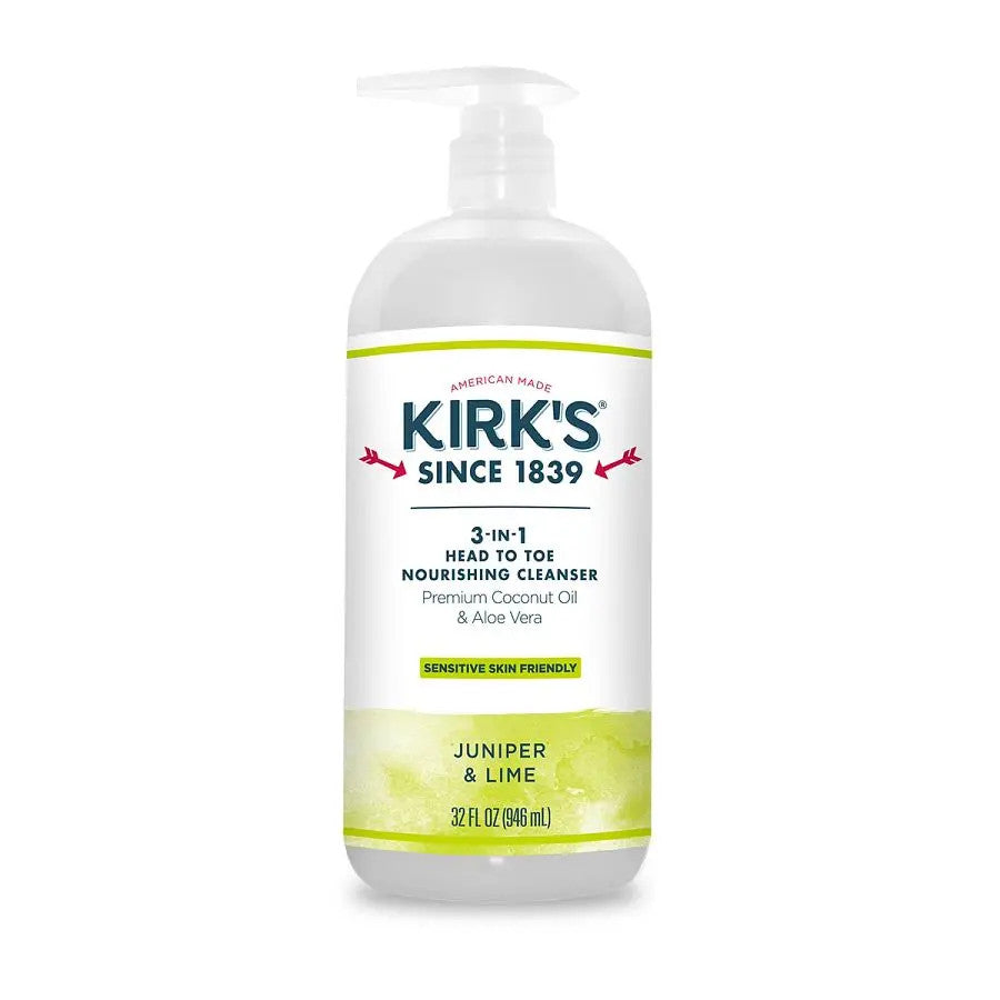 Kirk's 3-in-1 Castile Liquid Soap - Mint & Eucalyptus - Fragrence Free - Fresh Scent