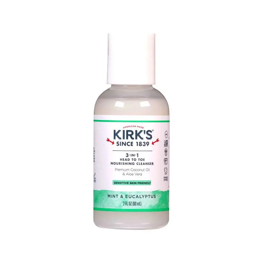 Kirk's 3-in-1 Castile Liquid Soap - Mint & Eucalyptus - Fragrence Free - Fresh Scent