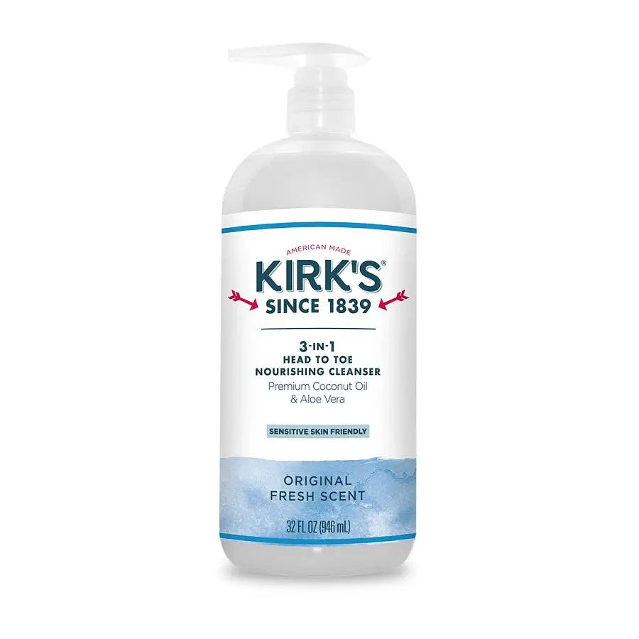 Kirk's 3-in-1 Castile Liquid Soap - Mint & Eucalyptus - Fragrence Free - Fresh Scent