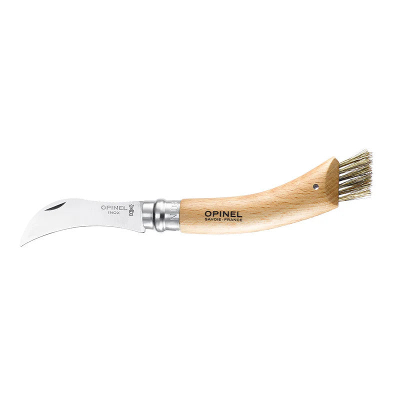 Opinel No 08 Mushroom Folding Knife with brush