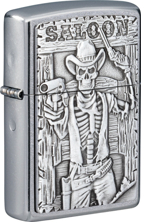 Zippo Saloon Skull Emblem Lighter 49298