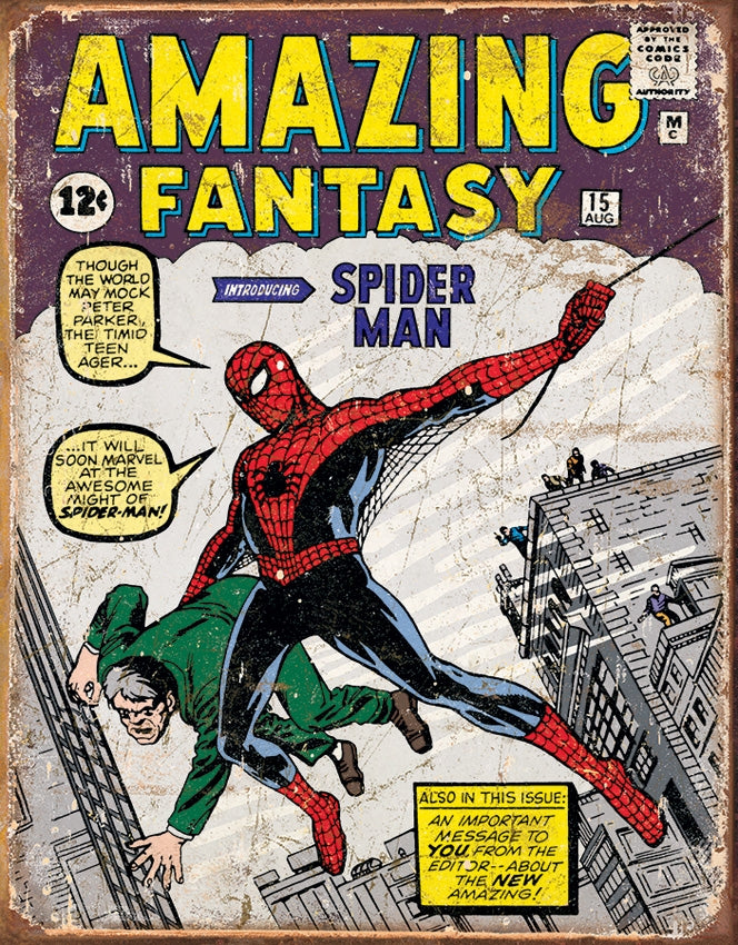 Spider Man Cover Tin Sign